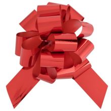 Бант-шар складной метал красный 11см/G