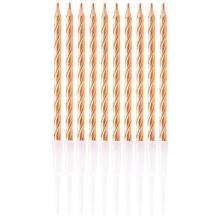 Свечи д/торта Роз Зол с подст 10см 10штG