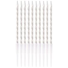 Свечи д/торта Серебро с подст 10см 10штG