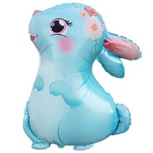  Заяц в профиль голубой