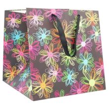 Пакет бум Ромашки электрик 30х30х30см