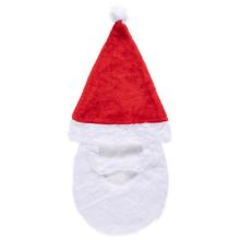 Колпак Санты с бородой текстиль/G