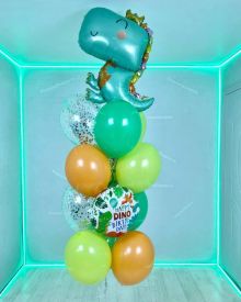 Фонтан с голубым динозавром