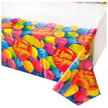 Скатерть п/э  С ДР Шары 130х180см/G