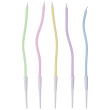 Свечи Волна Пастель с подст 13см 12шт/G