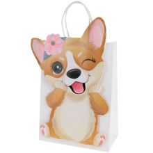Пакет бум 3D Малыш корги блеск 18х23см