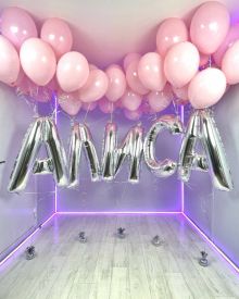 Шары серебряные буквы имя