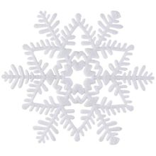 Снежинка пластик блеск белая 16см/А