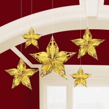 Звезда фольг Голливуд подвесная 3D 5шт/A