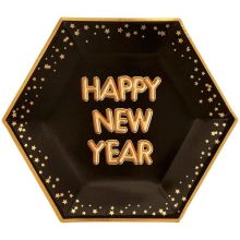 Тарелка Гламур Black&Gold HNY 27см 8шт/N