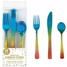 Столовые приборы пласт Rainbow 24шт/A