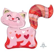  Кошка розовая с сердцами