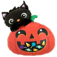  Кот Тыква Джека с конфетами
