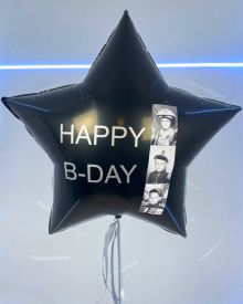 Шар с детскими фотографиями мужа