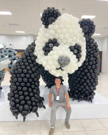 Огромная панда из шаров