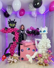 Шары с драконами для девочки