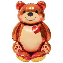  Мишка с красным сердцем