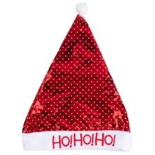 Колпак Санты светящ HO!HO!HO! текстиль/G