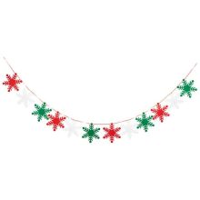 Гирлянда Снежинка крас/бел/зел фетр 3м/G