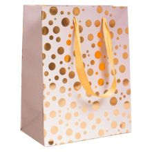 Пакет бум Горошек золотой 18х23см