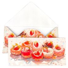 Конверт д/денег С ПОЖЕЛАНИЯМИ Пончики