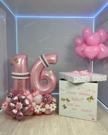 Набор шаров на 16 лет для девочки