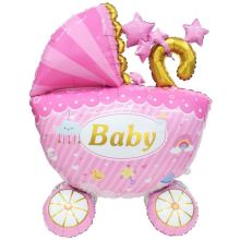  Коляска детская розовая 3D