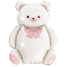  Мишка милый бежевый с бантом