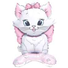  Кошечка белая с бантом