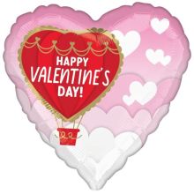 А 18" HVD Шар-сердце в облаках розов S40