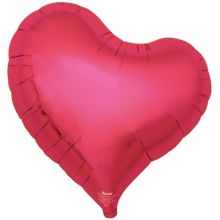 Т Б/РИС СЕРДЦЕ ИЗГИБ 18" Metallic Red