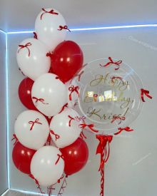 Шары с красными бантиками
