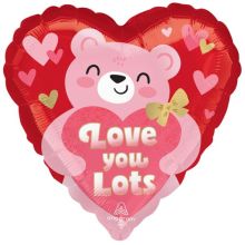 А 18" LOVE YOU Мишка с сердцем розов S40