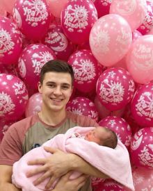 Гелевые шары на выписку девочки