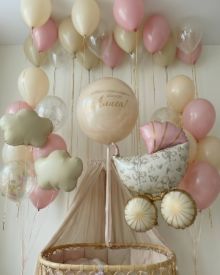 Шары на выписку бежевые