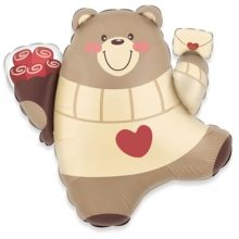  Мишка танцующий с цветами