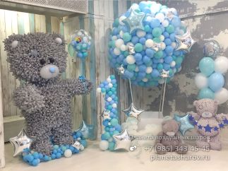 Большой серый мишка из воздушных шаров Большой серый мишка из воздушных шаров