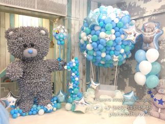 Большой серый мишка из воздушных шаров Большой серый мишка из воздушных шаров
