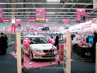 Оформление открытия магазина шарами