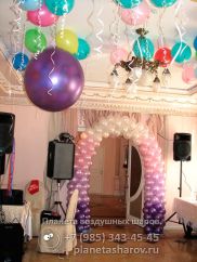 Оформление свадьбы разноцветными шарами Оформление свадьбы разноцветными шарами