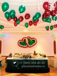 Украшение зала шарами на свадьбу