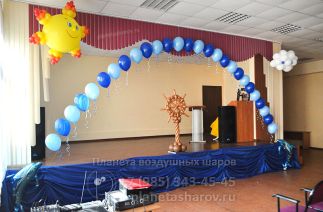 Оформление школьного праздника шарами