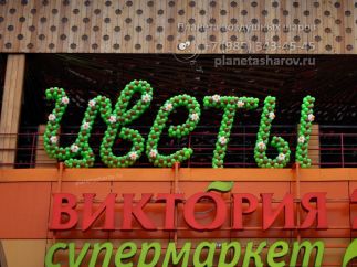 Надпись из шаров ЦВЕТЫ