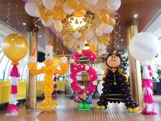 Оформление шарами в стиле Красавица и чудовище