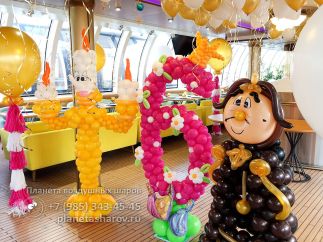 Оформление шарами в стиле Красавица и чудовище