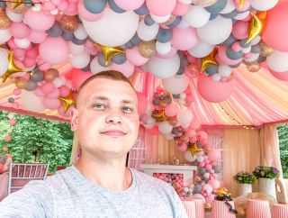 Оформление шатра шарами Оформление шатра шарами