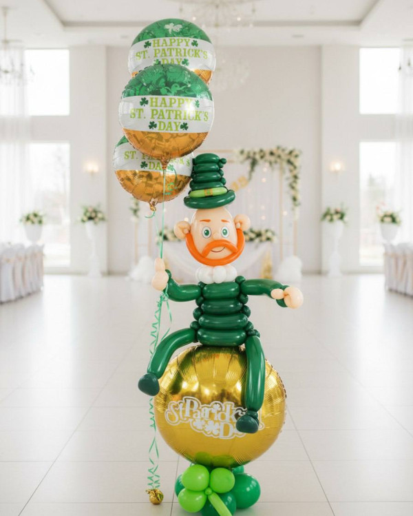 Композиция из шаров на день святого Патрика