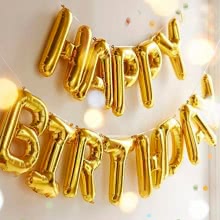 Золотая надпись Happy Birthday