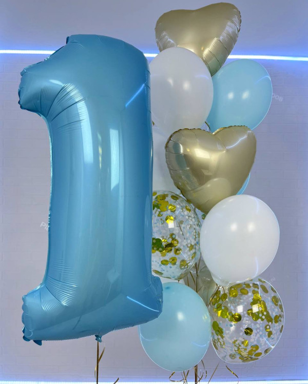 Набор шаров для мальчика на 1 годик