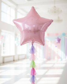 Большая розовая фольгированная звезда